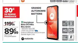 Carrefour MOTOROLA Smartphone Moto E15 64Go Bleu denim offre