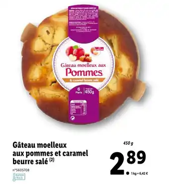 Lidl Gâteau moelleux aux pommes et caramel offre