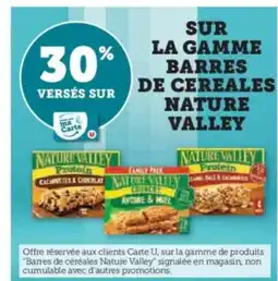Super U NATURE VALLEY Sur la gamme barres de cereales offre