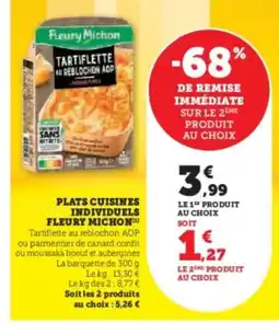 Super U Plats cuisines individuels offre