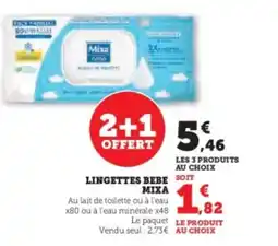 Super U MIXA Lingettes bebe offre