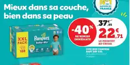 Super U Couches pampers baby dry xxl offre