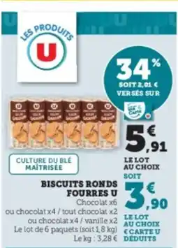 Super U Biscuits ronds fourres u offre