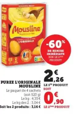 Super U MOUSLINE Puree l'originale offre