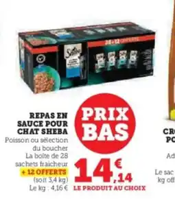 Super U SHEBA Repas en prix chat offre