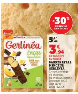 Super U GERLINEA Barres repas minceur offre