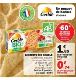 Super U GERBLE Biscuits bio offre