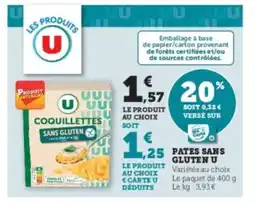 Super U Pates sans gluten u offre