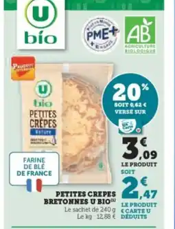 Super U Petites crepes bretonnes u bio offre