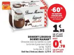 Super U BONNE MAMAN Dessert liegeois offre