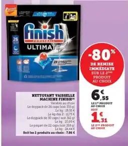 Super U FINISH Nettoyant vaisselle machine offre