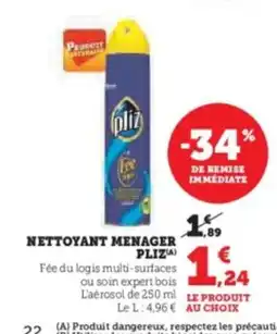 Super U PLIZ Nettoyant menager offre
