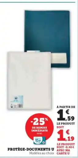 Super U Protège-documents u offre