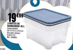 La Foir'Fouille 3 boîtes de rangement offre