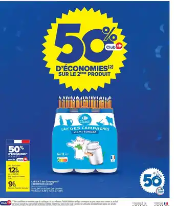 CARREFOUR CLASSIC Lait U.H.T. des Campagnes