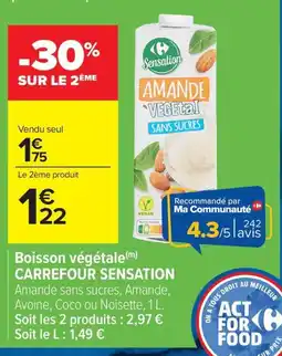 Carrefour Market CARREFOUR SENSATION Boisson végétale offre