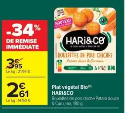 Carrefour Market HARI&CO Plat végétal Bio offre