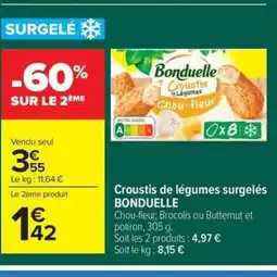 Carrefour Market BONDUELLE Croustis de légumes surgelés offre