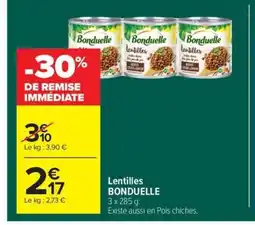 Carrefour Market BONDUELLE Lentilles offre