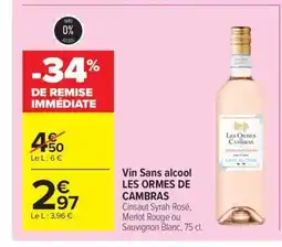 Carrefour Market LES ORMES DE CAMBRAS Vin Sans alcool offre