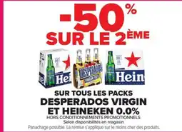 Carrefour Market Sur tous les packs desperados virgin et heineken 0.0% offre