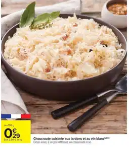 Carrefour Market Choucroute cuisinée aux lardons et au vin blanc offre