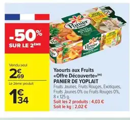 Carrefour Market PANIER DE YOPLAIT Yaourts aux Fruits Offre Découverte offre
