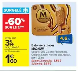 Carrefour Market MAGNUM Batonnets glacés offre
