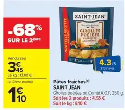 Carrefour Market SAINT JEAN Pâtes fraîches offre