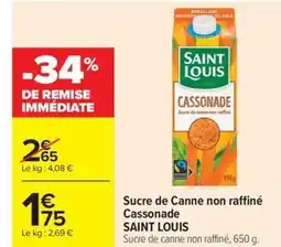 Carrefour Market SAINT LOUIS Sucre de Canne non raffiné Cassonade offre