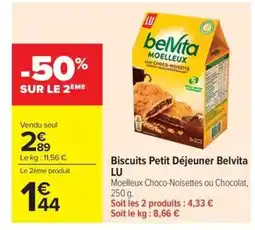 Carrefour Market LU Biscuits Petit Déjeuner Belvita offre