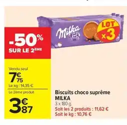 Carrefour Market MILKA Biscuits choco suprême offre