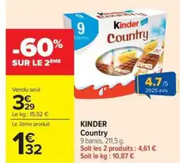 Carrefour Market KINDER Country offre
