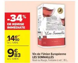 Carrefour Market LES SONNAILLES Vin de l'Union Européenne offre
