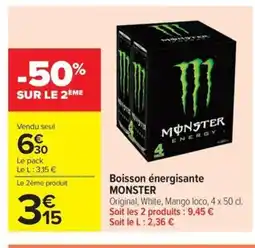 Carrefour Market MONSTER Boisson énergisante offre