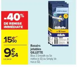 Carrefour Market GILLETTE Rasoirs jetables offre