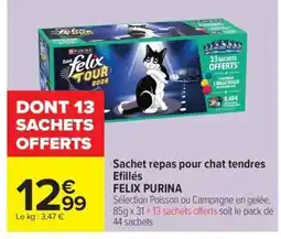 Carrefour Market FELIX PURINA Sachet repas pour chat tendres Efillés offre