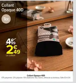 Carrefour Market TEX BABY Collant Opaque 40D offre