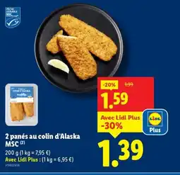 Lidl 2 panés au colin d'Alaska MSC offre