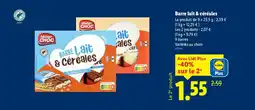 Lidl Barre lait & céréales offre