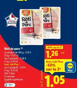Lidl Rôti de porc offre