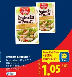 Lidl Émincés de poulet offre