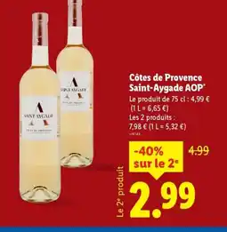 Lidl Côtes de Provence Saint-Aygade AOP offre