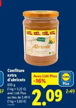 Lidl Confiture extra d'abricots offre