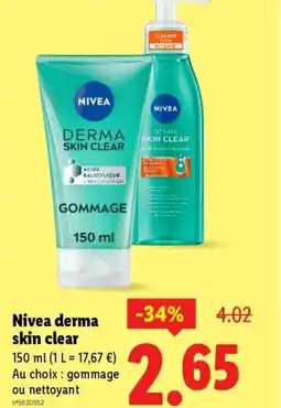 Lidl NIVEA Derma skin clear offre