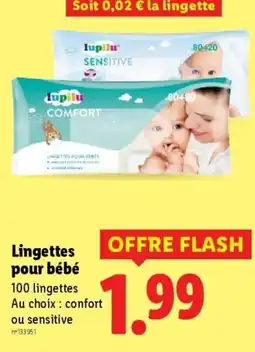 Lidl Lingettes pour bébé offre