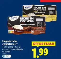 Lidl Liégeois riche en protéines offre