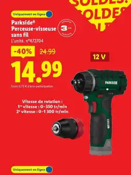 Lidl PARKSIDE Perceuse-visseuse offre