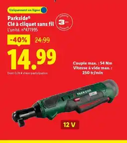 Lidl PARKSIDE Clé à cliquet sans fil offre