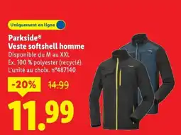 Lidl PARKSIDE Veste softshell homme offre